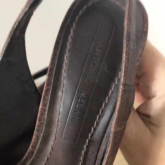 Antonio Melani leather sling back heels, very cuoio Sz 9 - Picture 4 of 6